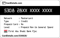 Card Details: 530828