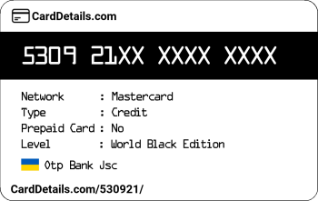 Card Details: 530921