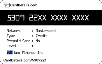Card Details: 530922