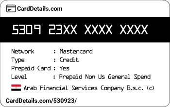 Card Details: 530923