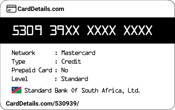 Card Details: 530939