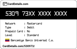 Card Details: 530973