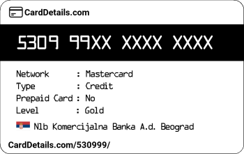 Card Details: 530999