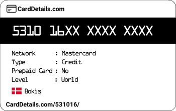 Card Details: 531016