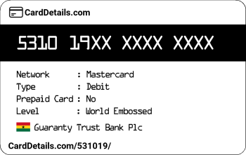 Card Details: 531019