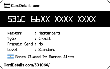 Card Details: 531066