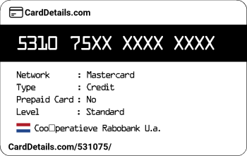 Card Details: 531075