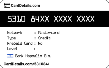 Card Details: 531084