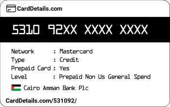 Card Details: 531092