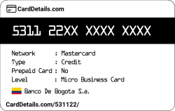 Card Details: 531122