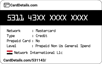 Card Details: 531143