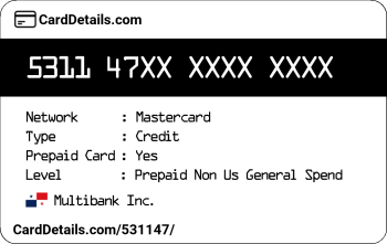 Card Details: 531147