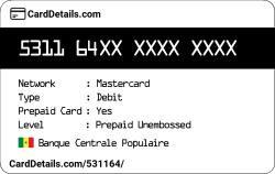 Card Details: 531164