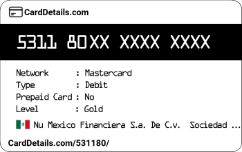 Card Details: 531180