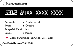 Card Details: 531284