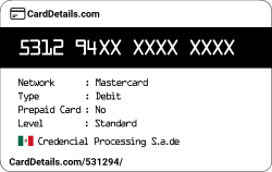 Card Details: 531294