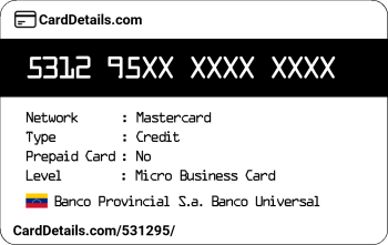 Card Details: 531295