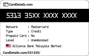 Card Details: 531335
