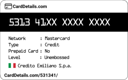Card Details: 531341