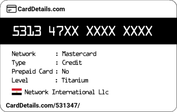 Card Details: 531347