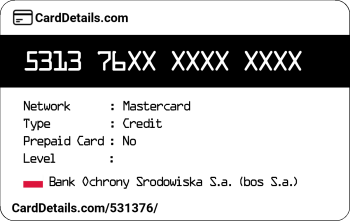 Card Details: 531376