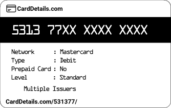 Card Details: 531377
