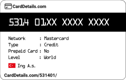 Card Details: 531401