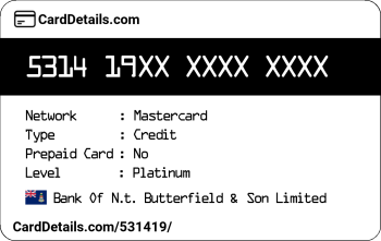 Card Details: 531419