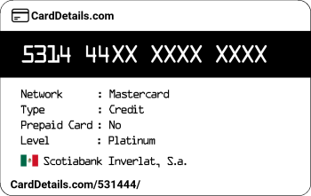 Card Details: 531444