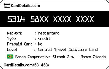Card Details: 531458