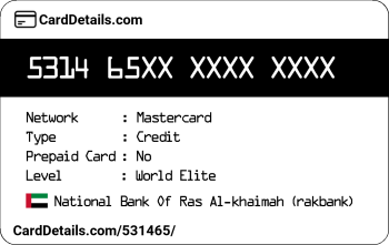 Card Details: 531465