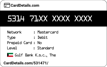 Card Details: 531471