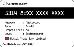 Card Details: 531482