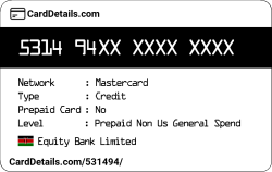 Card Details: 531494