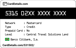 Card Details: 531502