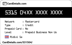 Card Details: 531504