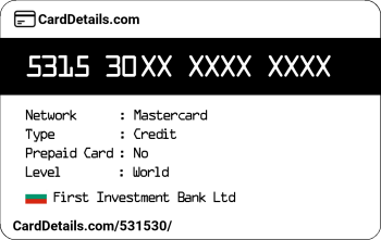 Card Details: 531530