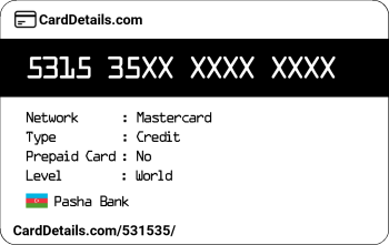 Card Details: 531535