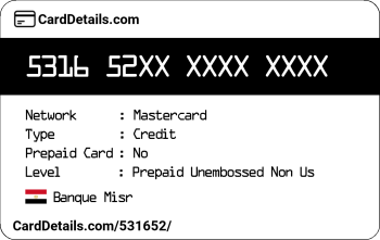 Card Details: 531652