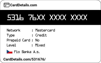 Card Details: 531676