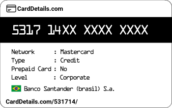 Card Details: 531714
