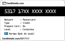Card Details: 531717