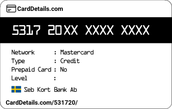 Card Details: 531720