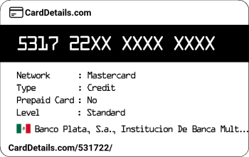 Card Details: 531722