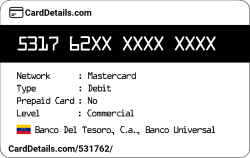 Card Details: 531762
