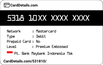 Card Details: 531810