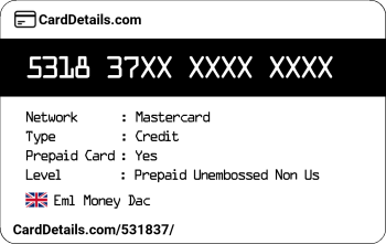 Card Details: 531837