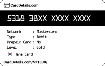 Card Details: 531838