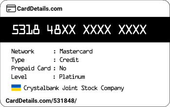 Card Details: 531848