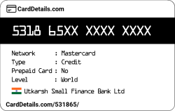 Card Details: 531865